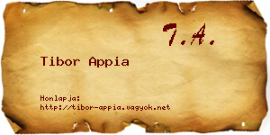 Tibor Appia névjegykártya